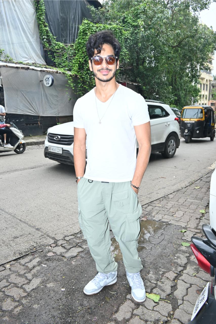 Ishan Khattar, was spotted outside a salon in Bandra, sporting a casual yet trendy look.
